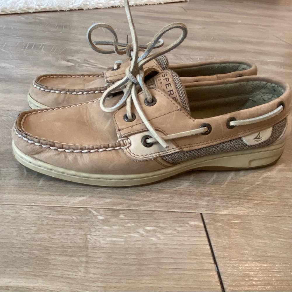 Sperrys Boat Shoes‎ Women's Size 8w Summer Brown Tan 2 Tone Tie Up